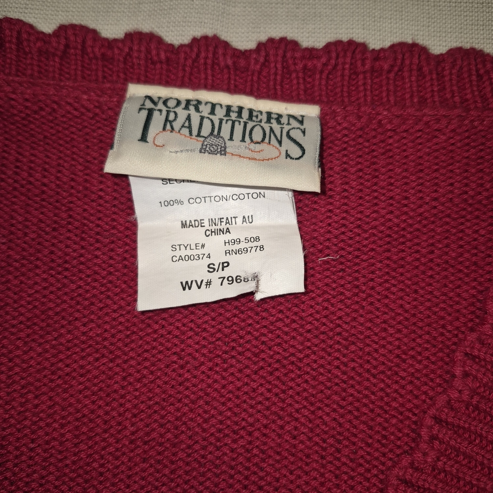Charming Red Cardigan with Dog Pattern - Picture 2 of 6